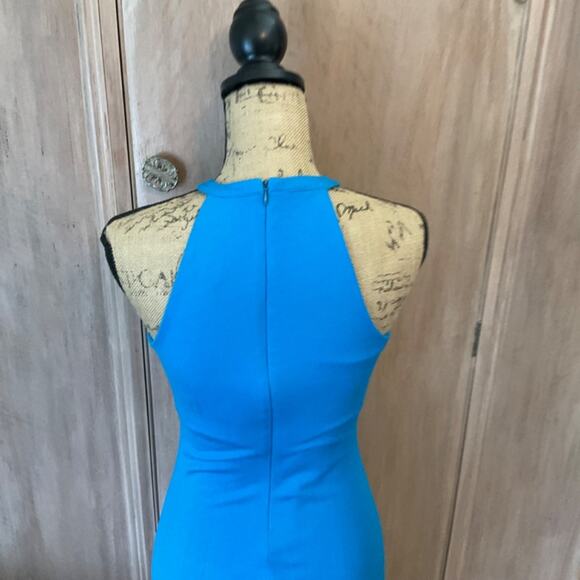 Amanda Uprichard Y2K turquoise Bodycon Midi Dress blue stretch office siren S - Picture 13 of 15